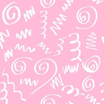 Scribble Seamless Pattern on Pink Background 스톡 일러스트