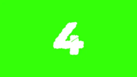 Scribble Shaky Number 10 to 1 Countdown Animation on Green Background Stock Footage 255162680
