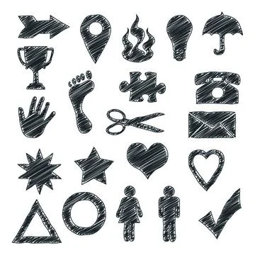 Scribble signs An image of some usefull scribble signs Copyright: xZoonar.... Stock Photos