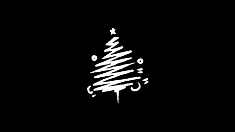 Scribble Sketch Christmas Tree Icon Stock Footage 347770612