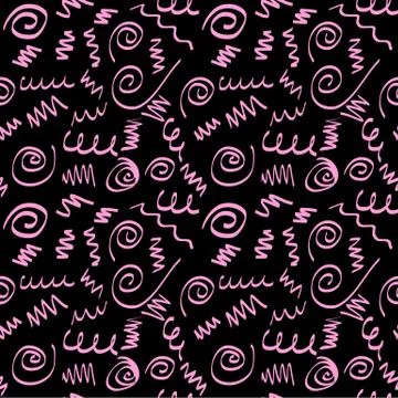 Scribble Spiral Seamless Pattern Background Illustrazione stock