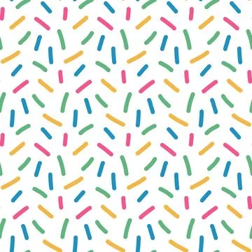 Scribble sprinkles multi color seamless pattern. Small dash funky random Stockillustratie