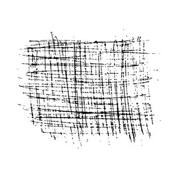 Scribble square shape. Hand drawn pencil line, cross hatching brush stroke, d Stock Illustration