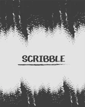 Scribble stains lettering black paint grunge style background Stock Illustration