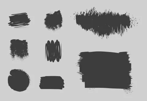 Scribble stains, set of strokes, grunge and brushes style Stock Illustration