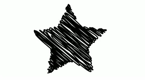 Scribble Star symbol Stock Footage 12627640