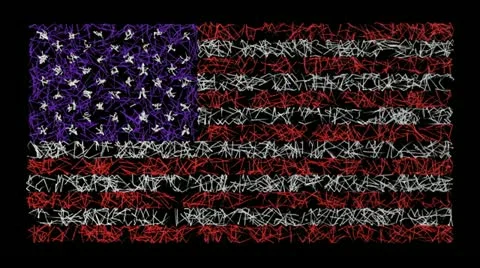 Scribble stars and stripes flag. Video stock 12033454