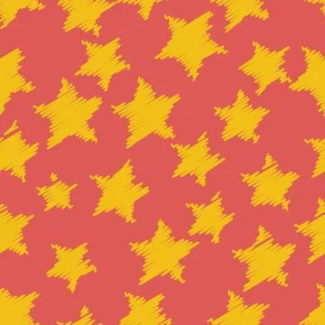 Scribble stars Seamless background pattern of scribble stars. Made in vect... Stock Photos