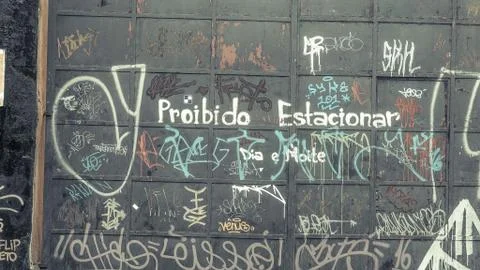 Scribble On Steel Door Stock Photos