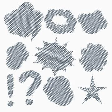 Scribble style comic chat bubble expression template Illustrazione stock