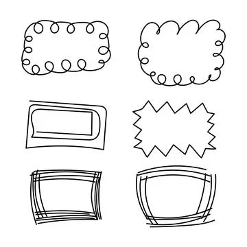 Scribble-style frame set on white background for web design Stock Illustration