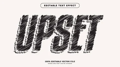 Scribble style typography text effect graphic design with scribble typograp.. Stock Illustration