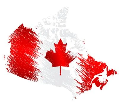 Scribble stylized map of Canada. Raster version Illustrazione stock