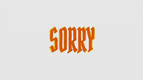 Scribble text animation of a hand drawn word “Sorry” in orange color. Stock Footage 318768258