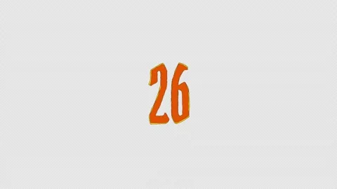 Scribble Text animation of the number twenty six in orange Stock Footage 318767299