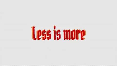 Scribble text animation of the phrase "Less is More" in a retro red and orange Stock Footage 318753205
