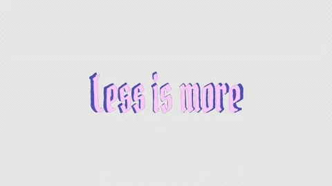 Scribble text animation of the phrase "Less is More" in a retro dark purple Stock Footage 318754007