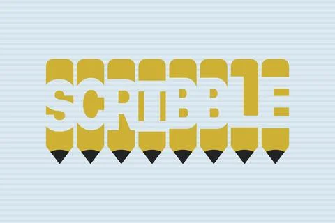Scribble text with Pen symbol creative ideas design Stock-Illustration