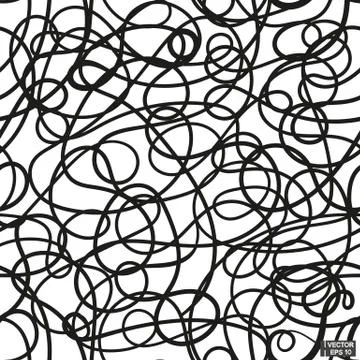 Scribble texture. Black and white seamless patterns. イラスト素材