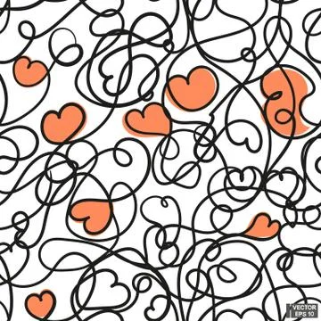 Scribble texture. Black and white seamless patterns. Stock Illustration