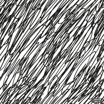Scribble texture. Black and white seamless patterns. Stock Illustration