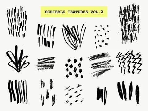 Scribble Textures Collection Stock Illustration