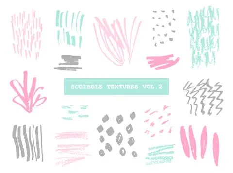 Scribble Textures Collection Illustrazione stock