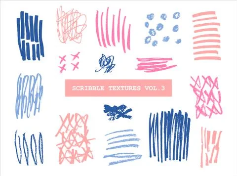 Scribble Textures Collection Stock Illustration