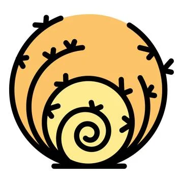 Scribble tumbleweed icon vector flat Stock Illustration