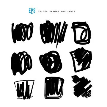 Scribble vector forms set Illustration