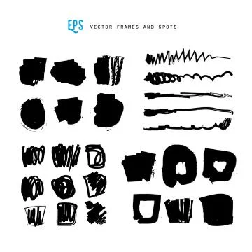 Scribble vector forms set Ilustração Stock