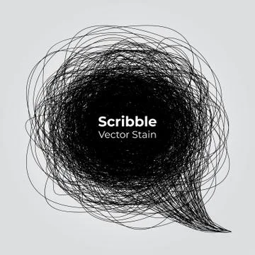 Scribble vector of rounded pencil lines in messy spiral pattern Stock Illustration