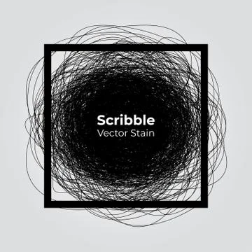 Scribble vector of rounded pencil lines in messy spiral pattern Stock Illustration