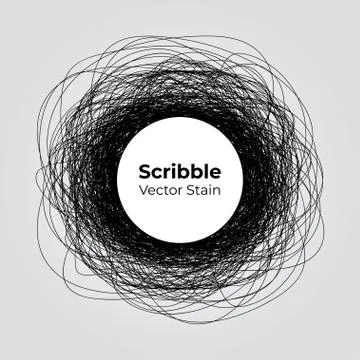 Scribble vector of rounded pencil lines in messy spiral pattern Stock Illustration