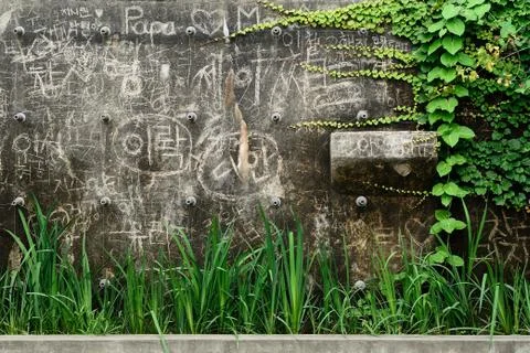 Scribble on a wall Foto stock