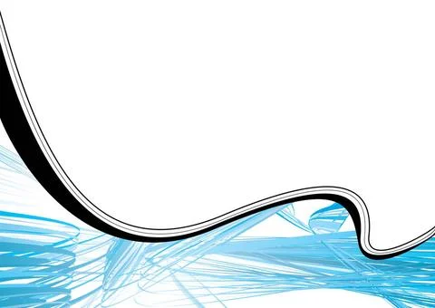 Scribble wave Abstract blue and white design with a flowing shape and copy... Stock Photos