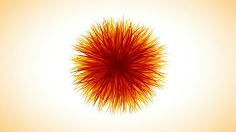 Scribble of a wool clew, virus, sea ??urchin or sun. Animated abstract  illus Stock Footage 196933483