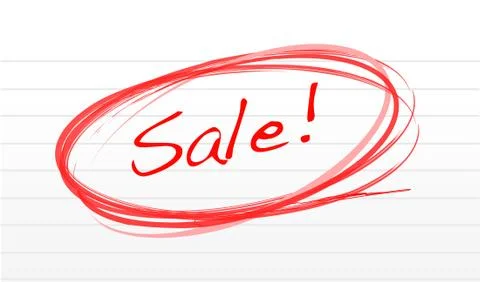 Scribble word sale on a notepad paper illustration design Stock Illustration