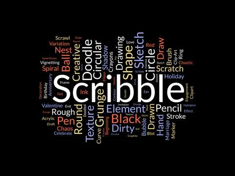 Scribble wordcloud template. Art concept vector background. Stock Illustration