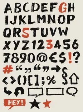 Scribbled abc elements Stock Illustration