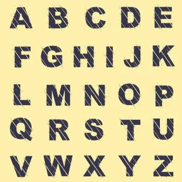 Scribbled alphabet letters Stock Illustration