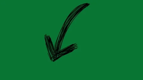Scribbled Black Arrow Animation | Hand Drawn Pointer on Green Screen Stock Footage 323467957