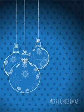 Scribbled christmas decorations on a blue background Stock-Illustration