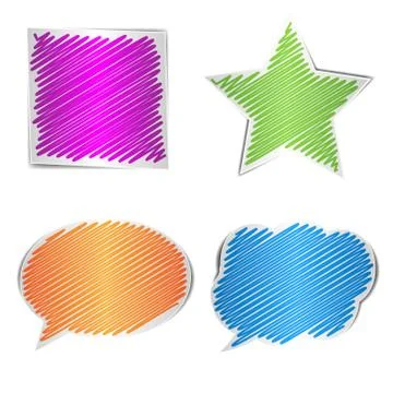 Scribbled collection of shape, vector illustration Stock-Illustration