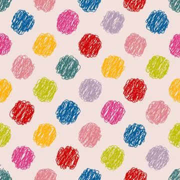 Scribbled dots color pattern background Illustrazione stock