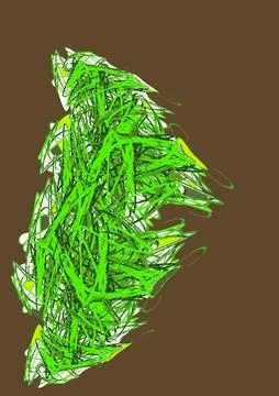 Scribbled Green Abstract Composition Stock Illustration
