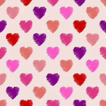 Scribbled heart pattern design Illustrazione stock