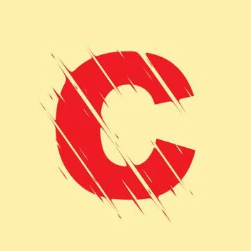 Scribbled letter C Stock Illustration