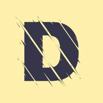 Scribbled letter D Stock Illustration