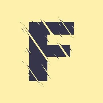 Scribbled letter F Stock Illustration